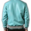 turquoise letterman jacket