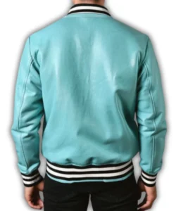 turquoise letterman jacket