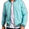 turquoise varsity jacket