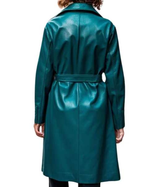womens teal trench coat