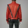 Michael Jackson Thriller Red Leather Jacket (Real Leather) - Image 2