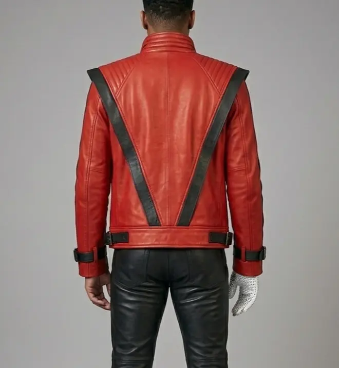 Michael Jackson Thriller Red Leather Jacket (Real Leather) - Image 2