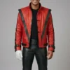Michael Jackson Thriller Red Leather Jacket (Real Leather)