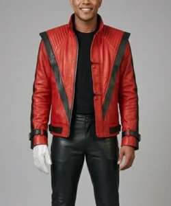 Michael Jackson Thriller Red Leather Jacket (Real Leather)