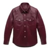 burgundy leather shirt