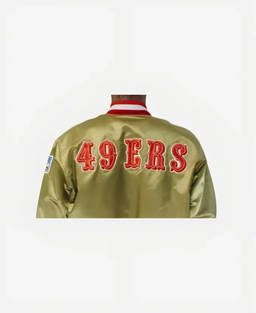 gold 49er satin jacket back