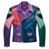 multi colored biker jacket