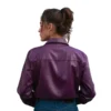 purple leather shirt jacket