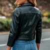 3 4 sleeve leather biker jacket