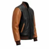 Black and Brown Leather Letterman Jacket