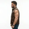 Men's Sleeveless Leather Biker Jacket - Image 2