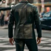 all black leather suit