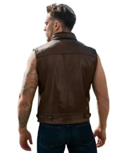 biker leather jacket sleeveless