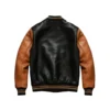 faux leather letterman jacket