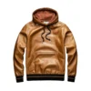 golden leather hoodie