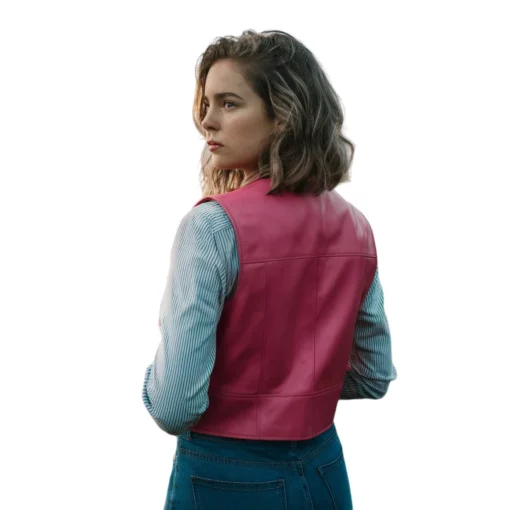 hot pink leather motorcycle vest