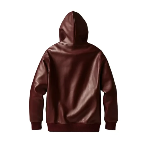leather hoodie pullover