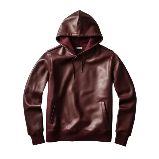 leather pullover hoodie