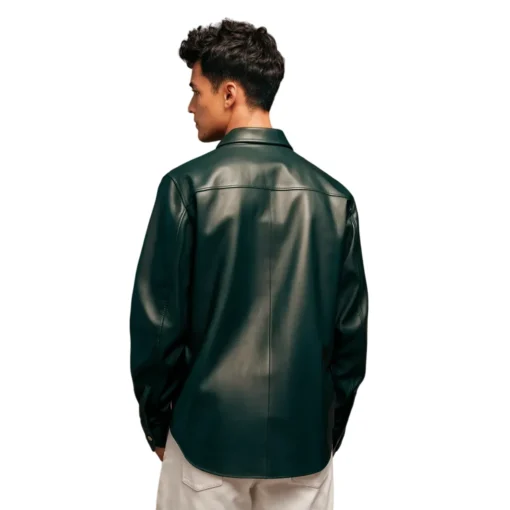 leather shirt green