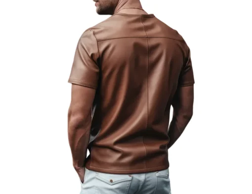 mens leather t shirt