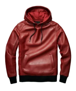 red leather hoodie