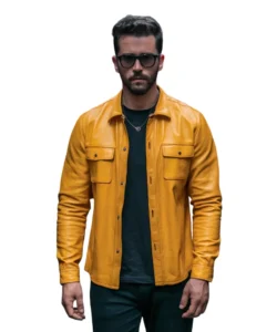 yellow leather shirt