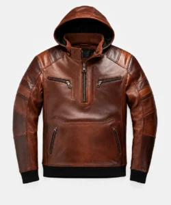 Leather Motorcycle Hoodie
