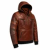 Leather Motorcycle Hoodie - Image 3