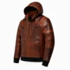 Leather Motorcycle Hoodie - Image 4