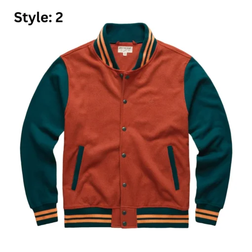 green and orange letterman jacket