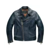 indigo leather jacket