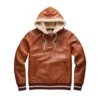 raymond premium shearling leather pullover hoodie