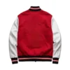 red white and black varsity jacket