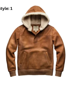 suede leather hoodie