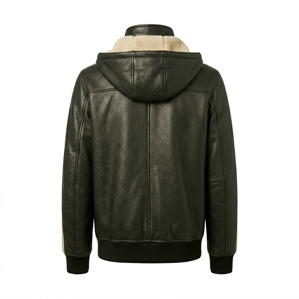 Antonio Black Faux Leather Sweatshirt - Image 4