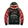 Clifford Crimson Noir Leather Hoodie