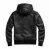 Eugene Midnight Black Leather Pullover Hoodie
