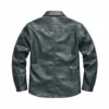 Jesse Michael Charcoal Gray Leather Shirt - Image 2