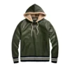 Louie Leather Pullover Jacket Hoodie