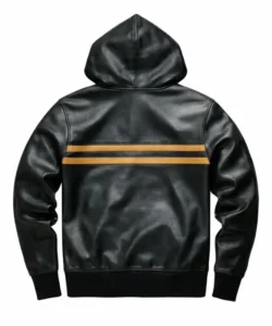 Malcolm Leather Black Pullover Hoody