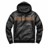 Samuel Black Leather Sweatshirt