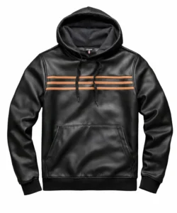 Samuel Black Leather Sweatshirt