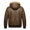 Santner Real Leather Shearling Fur Hoodie in Dark Chestnut