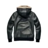 Willie Midnight Grey Leather Sweatshirt