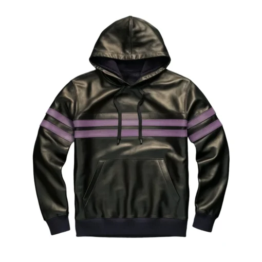 aaron jones black leather jacket hoodie