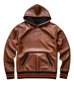 blaise brown sweatshirt in leather