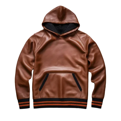 blaise brown sweatshirt in leather