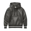 curtis charcoal gray vegan leather hoodie