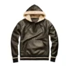 derrick fur leather hoodie jacket