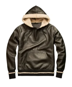 derrick fur leather hoodie jacket